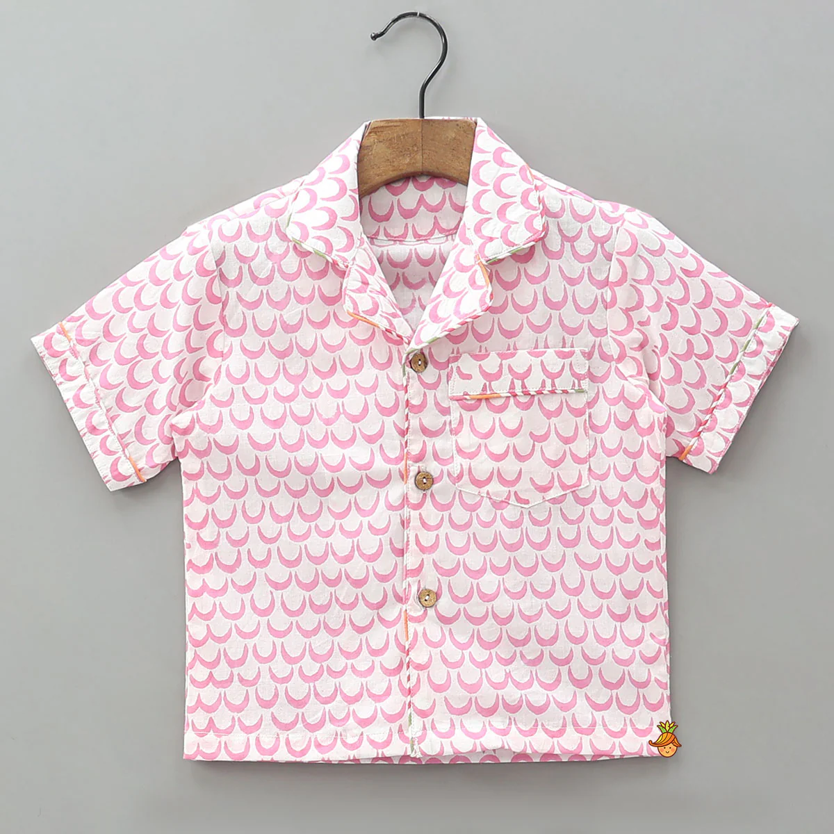 Moon Printed Pink Top And Pyjama - Image 3
