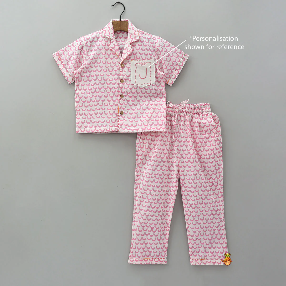 Moon Printed Pink Top And Pyjama - Image 6