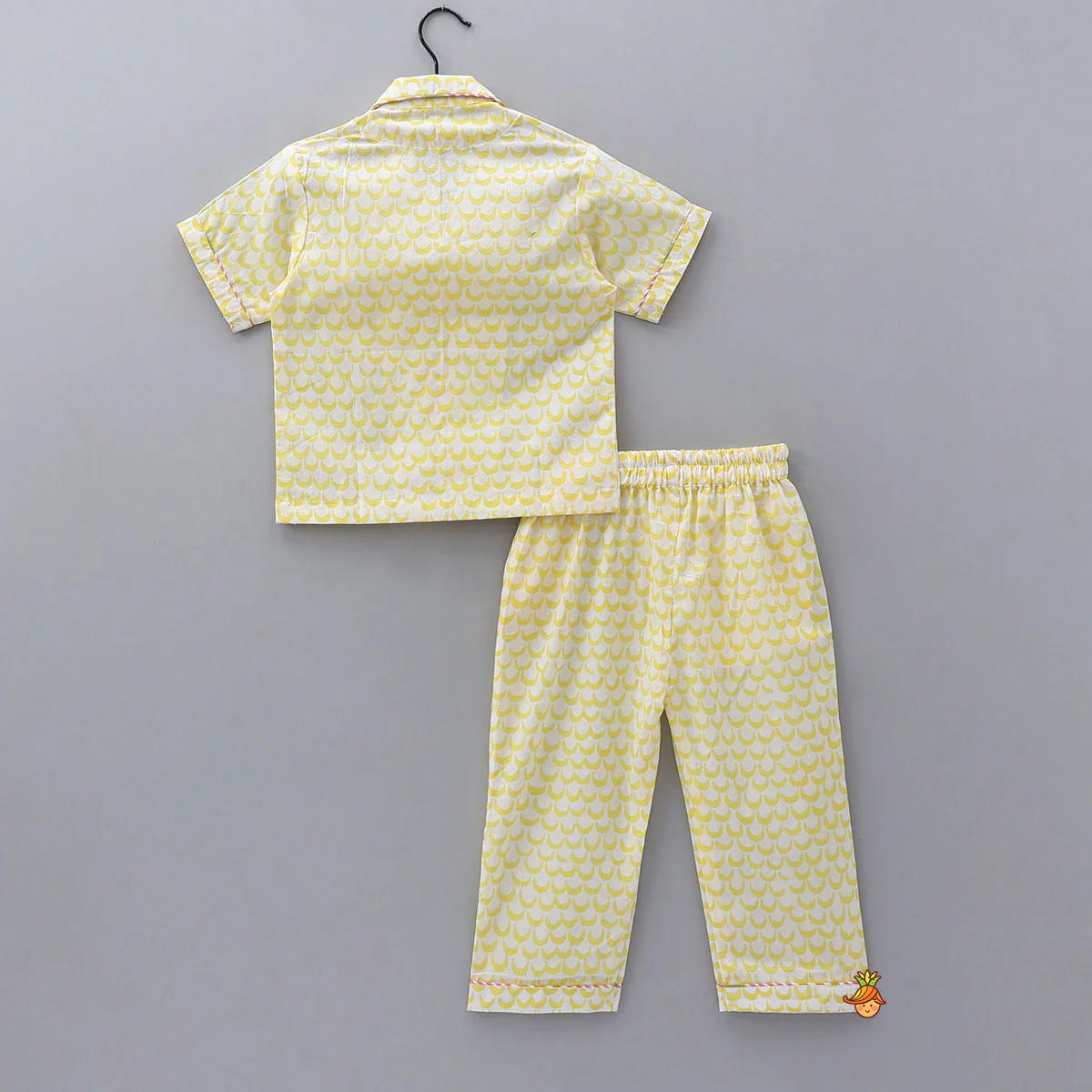 Moon Printed Yellow Shirt And Pyjama - Image 2