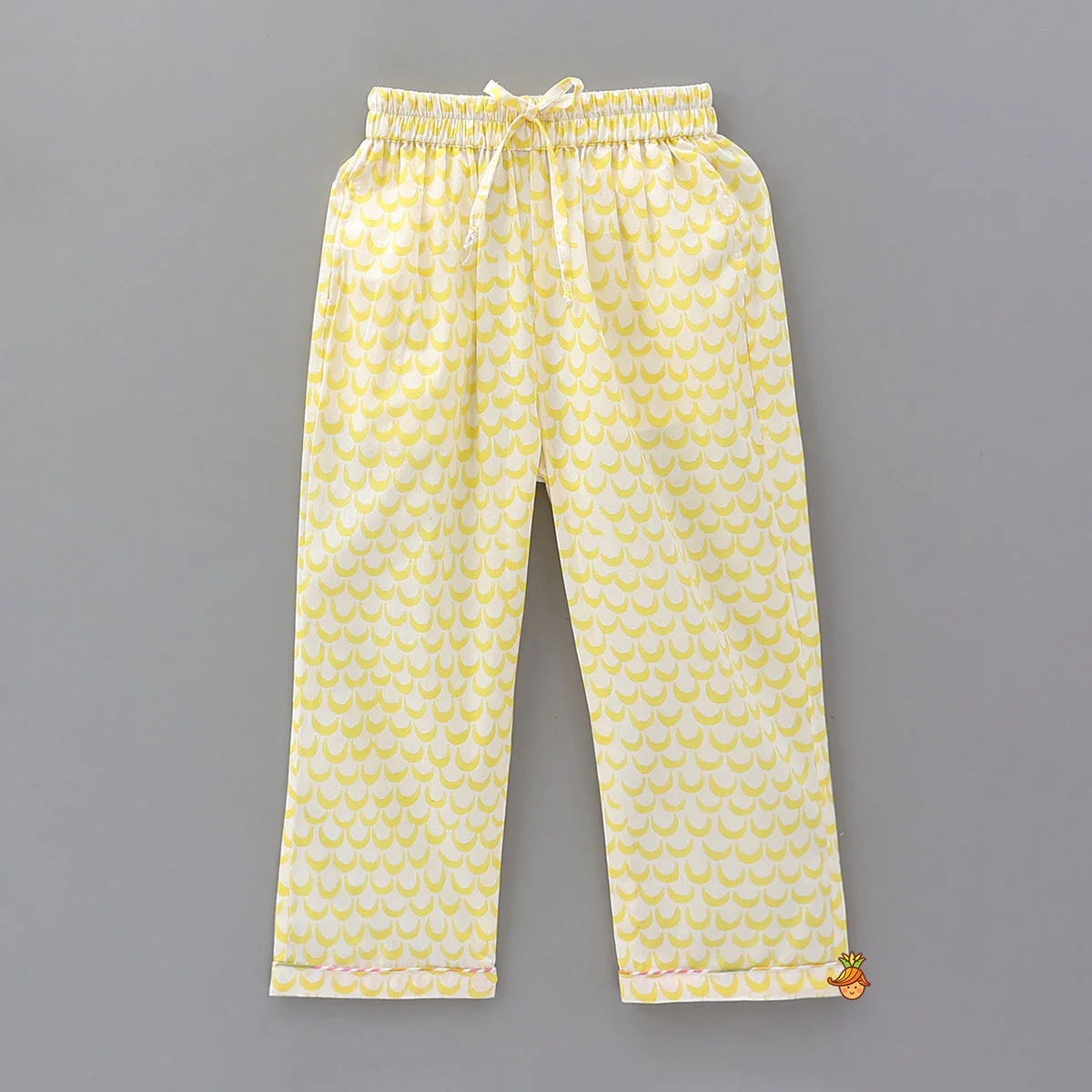 Moon Printed Yellow Shirt And Pyjama - Image 4