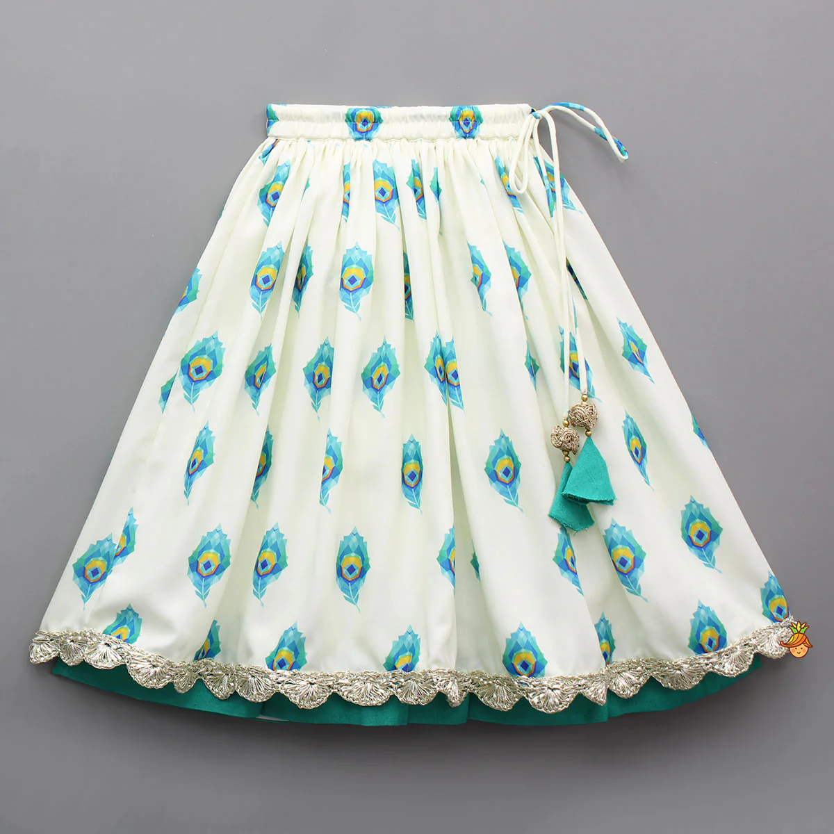 Mor Pankh Digital Print Top With Lehenga - Image 4