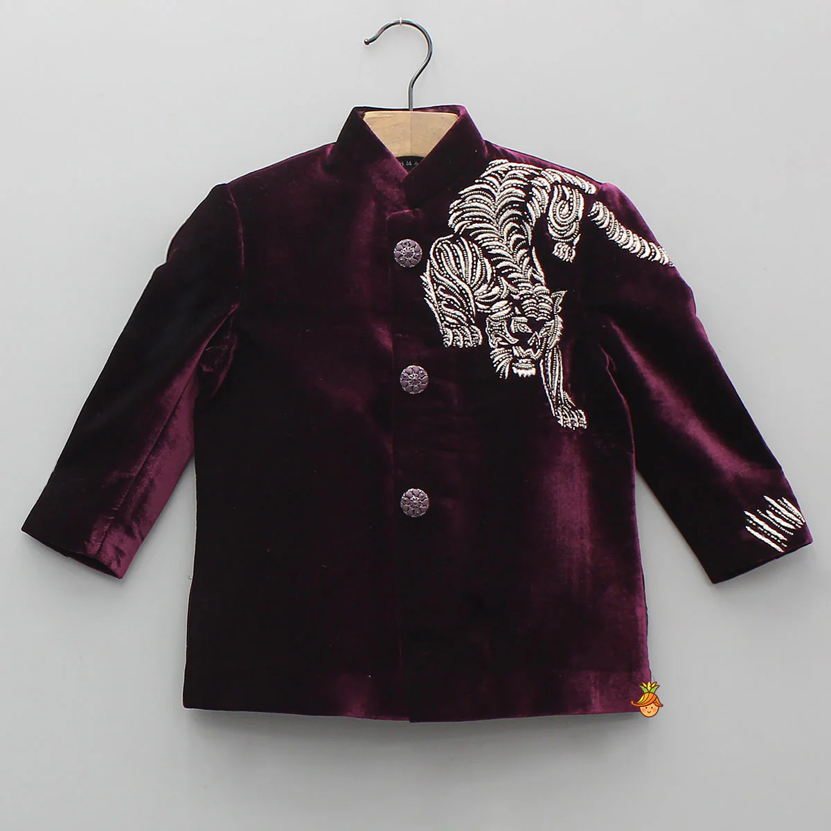 Motifs Embroidered Sherwani With Pyjama - Image 3