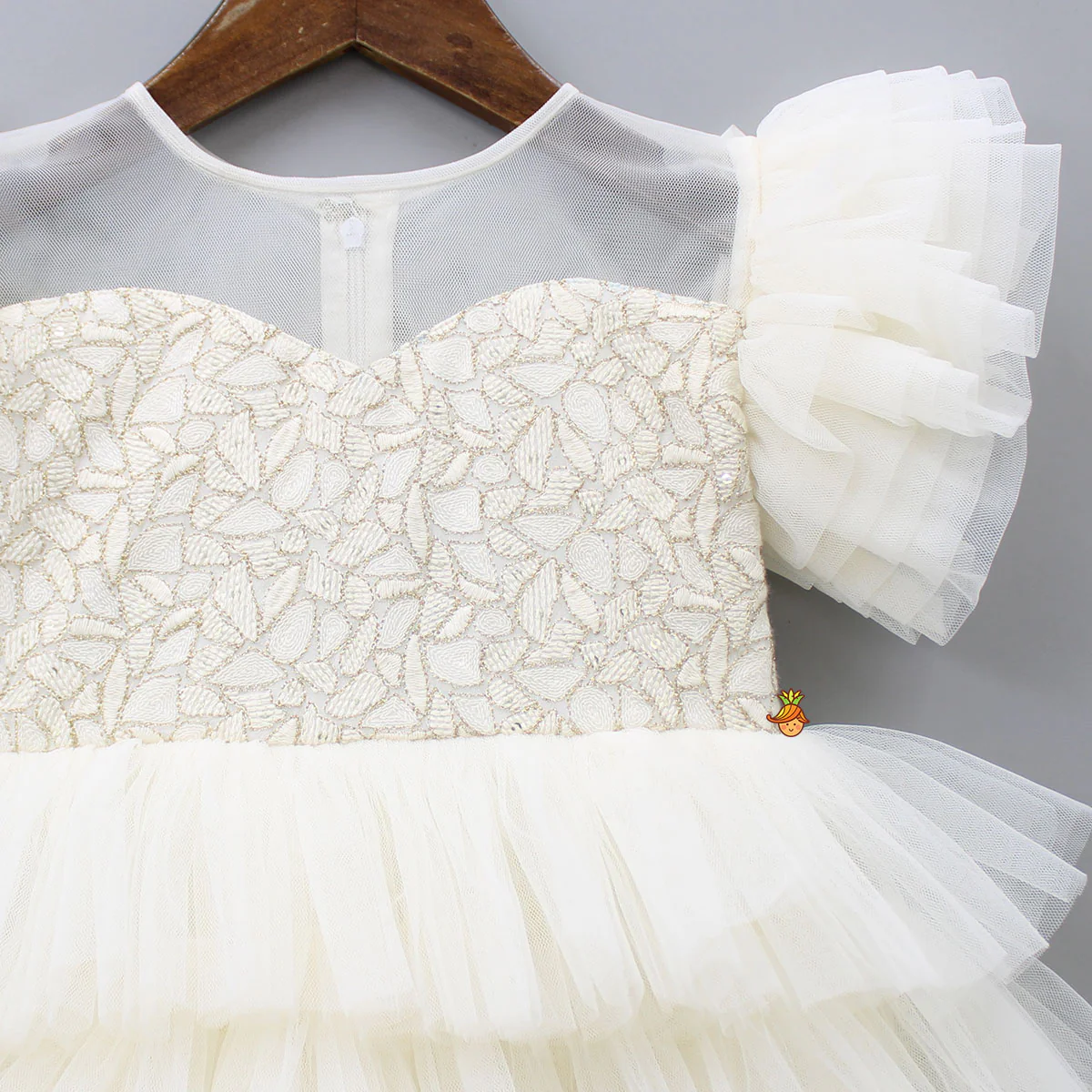 Multi Layered Off White Dress - Image 3