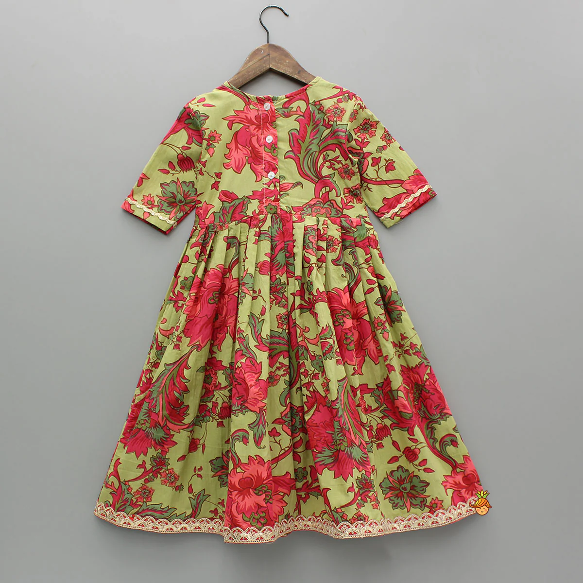 Multicolor Floral Printed Cotton Kurti With Dupatta - Image 2