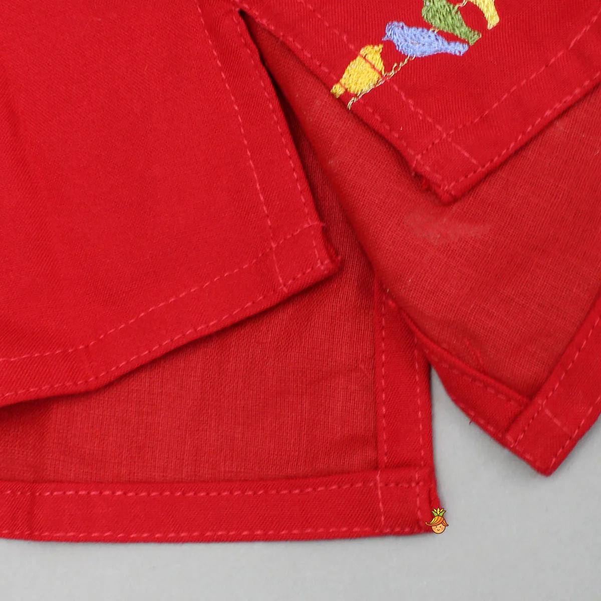 Multicolour Bird Embroidered Kurta And Dhoti With Matching Cap And Booties - Image 6