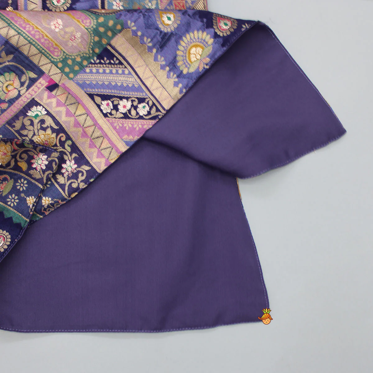 Multicolour Brocade Embroidered Kurta With Beige Pyjama - Image 5