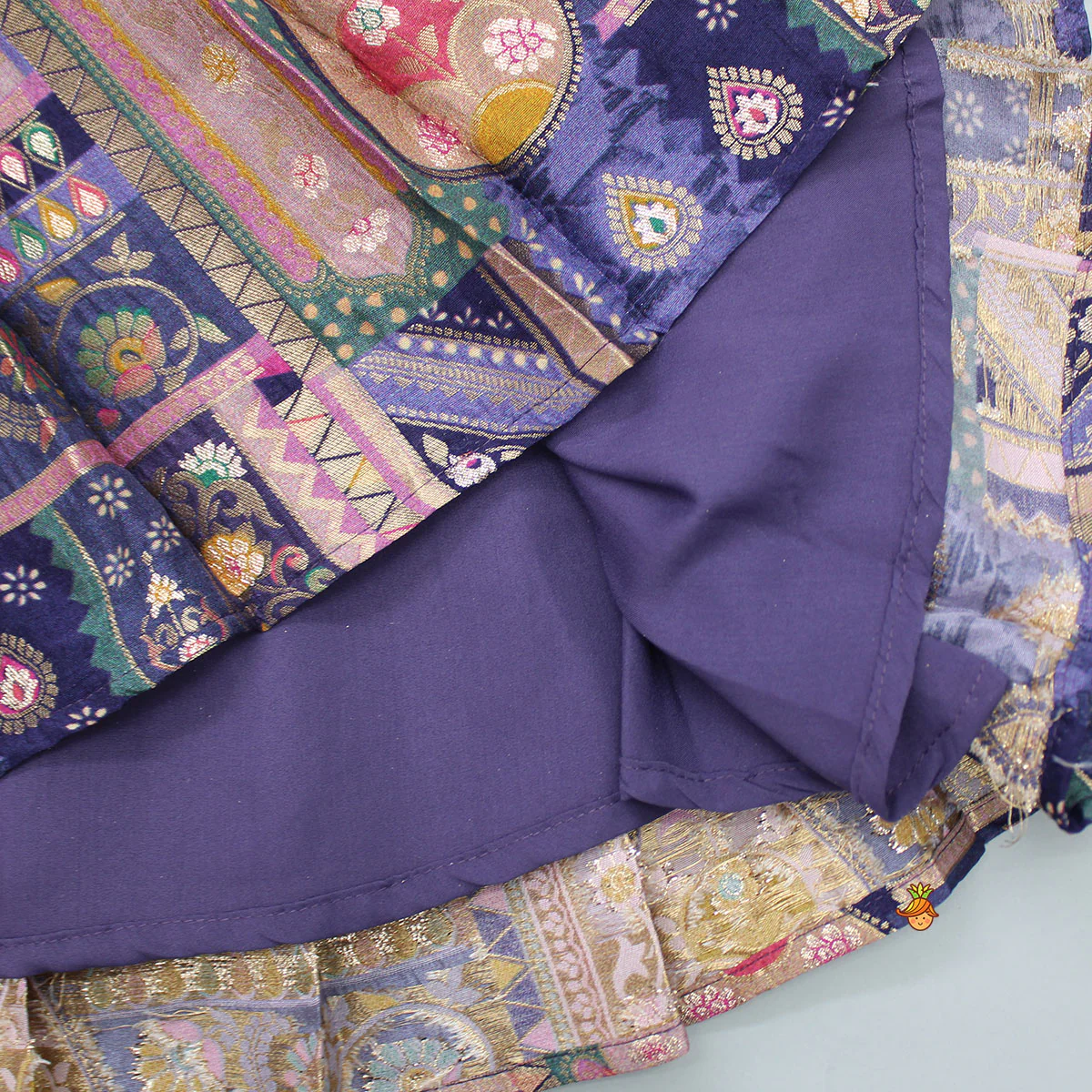 Multicolour Embroidered Pleated Top And Lehenga With Net Dupatta - Image 7