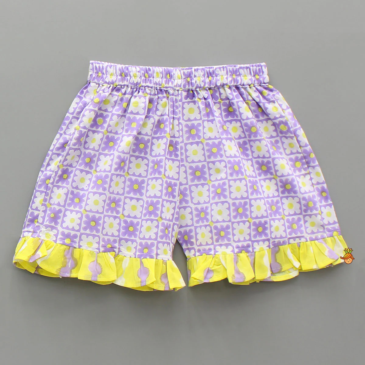 Multicolour Hand Block Floral Printed Top And Shorts - Image 4