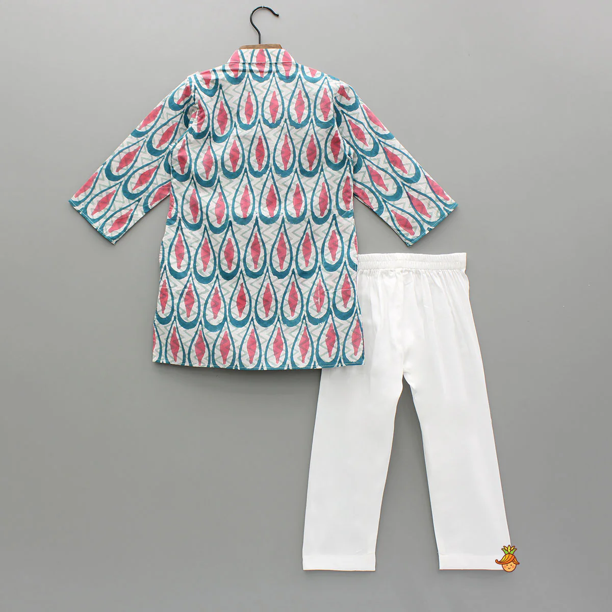 Multicolour Printed Asymmetric Flap Detailed Kurta With Pyjama - Image 2