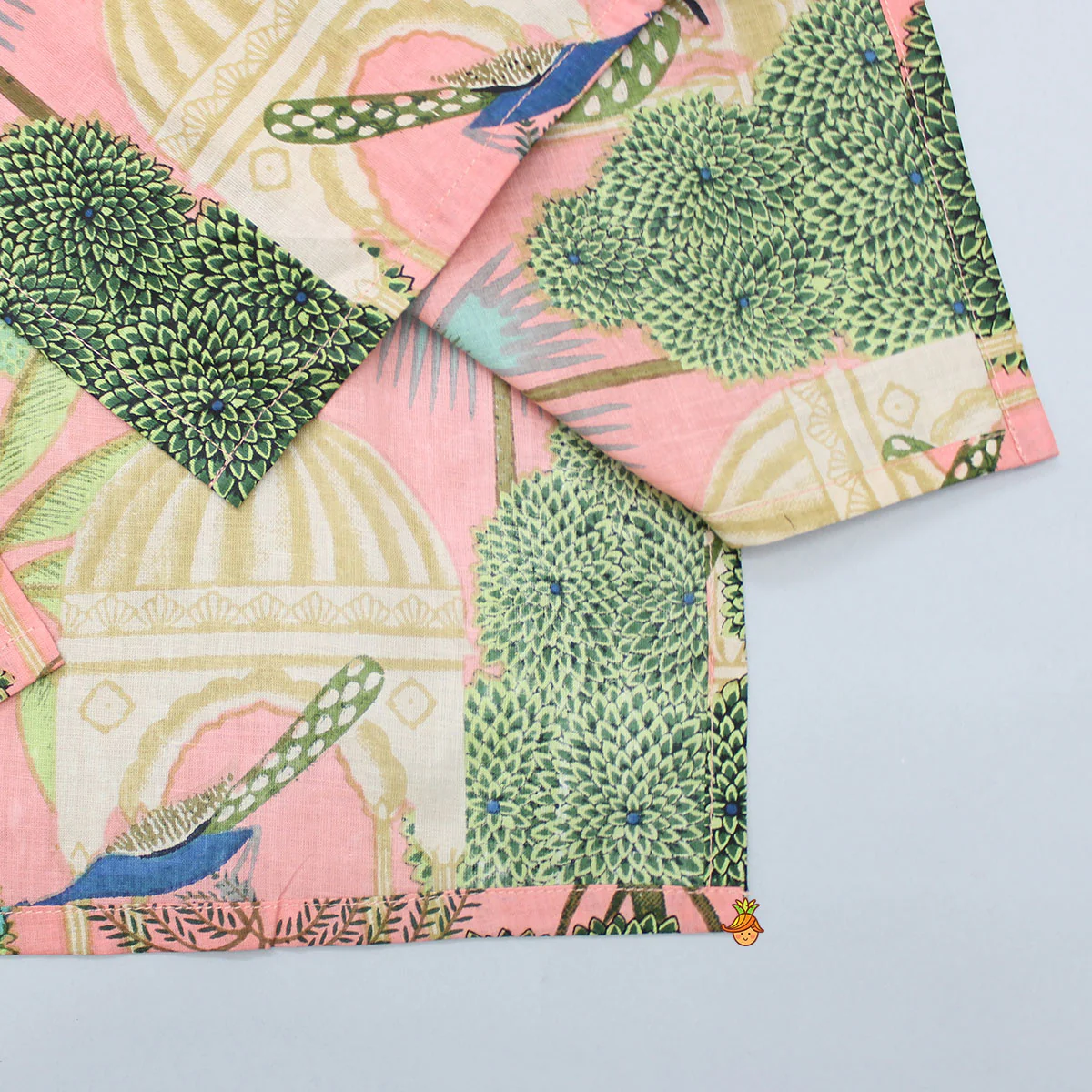 Multicolour Printed Kurta With Sequins Embellished Panel And Blue Pyjama - Image 5