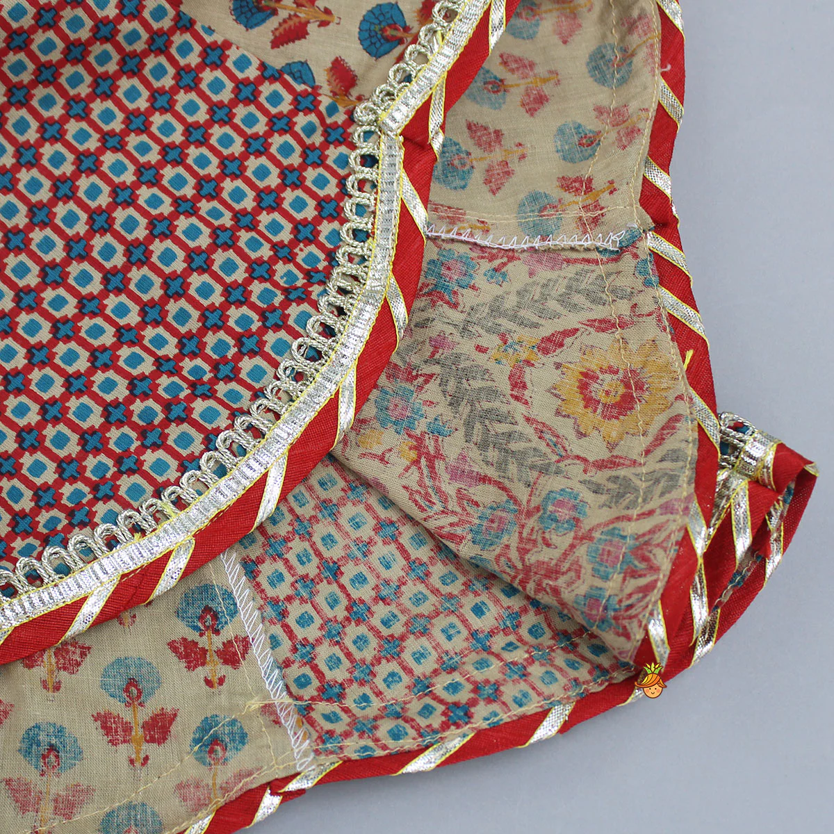 Multicolour Printed Kurti And Dhoti With Dupatta - Image 6