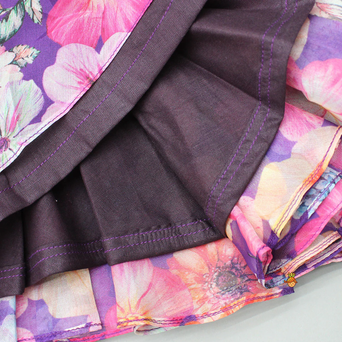 Multicolour Printed Purple Strappy Dress - Image 4