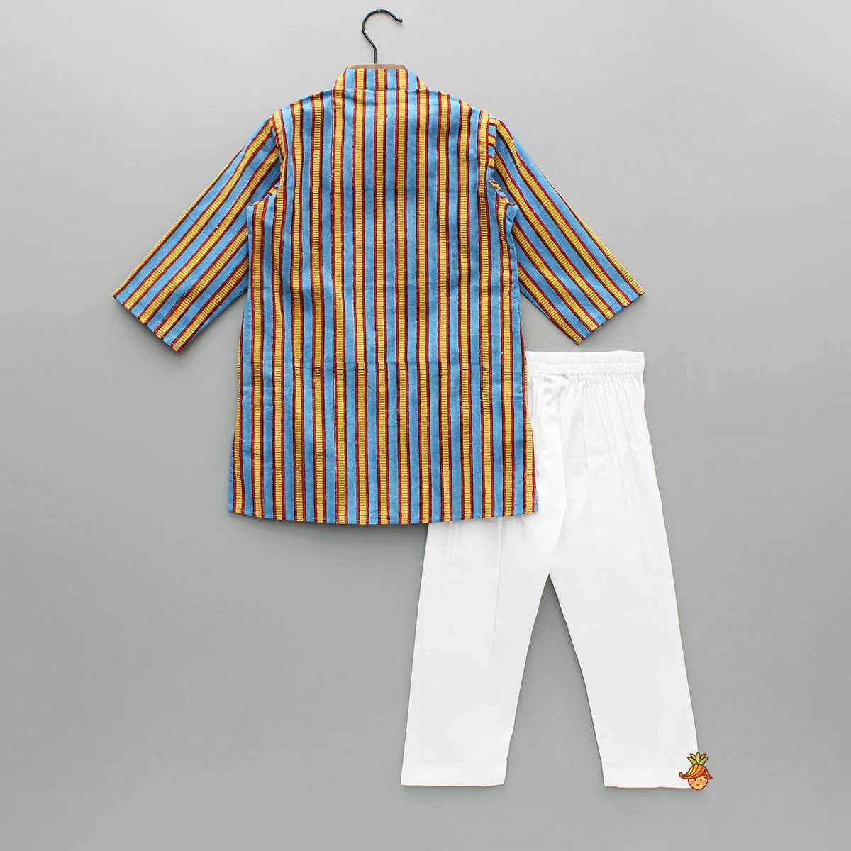 Multicolour Stripe Printed Kurta And Pyjama - Image 2