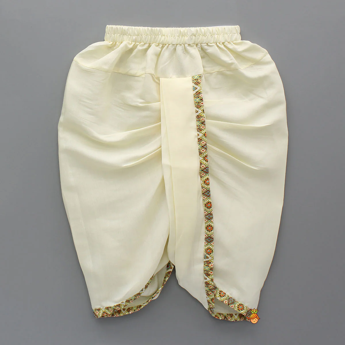 Multicolour Thread Embroidered Kurta And Cream Dhoti - Image 4
