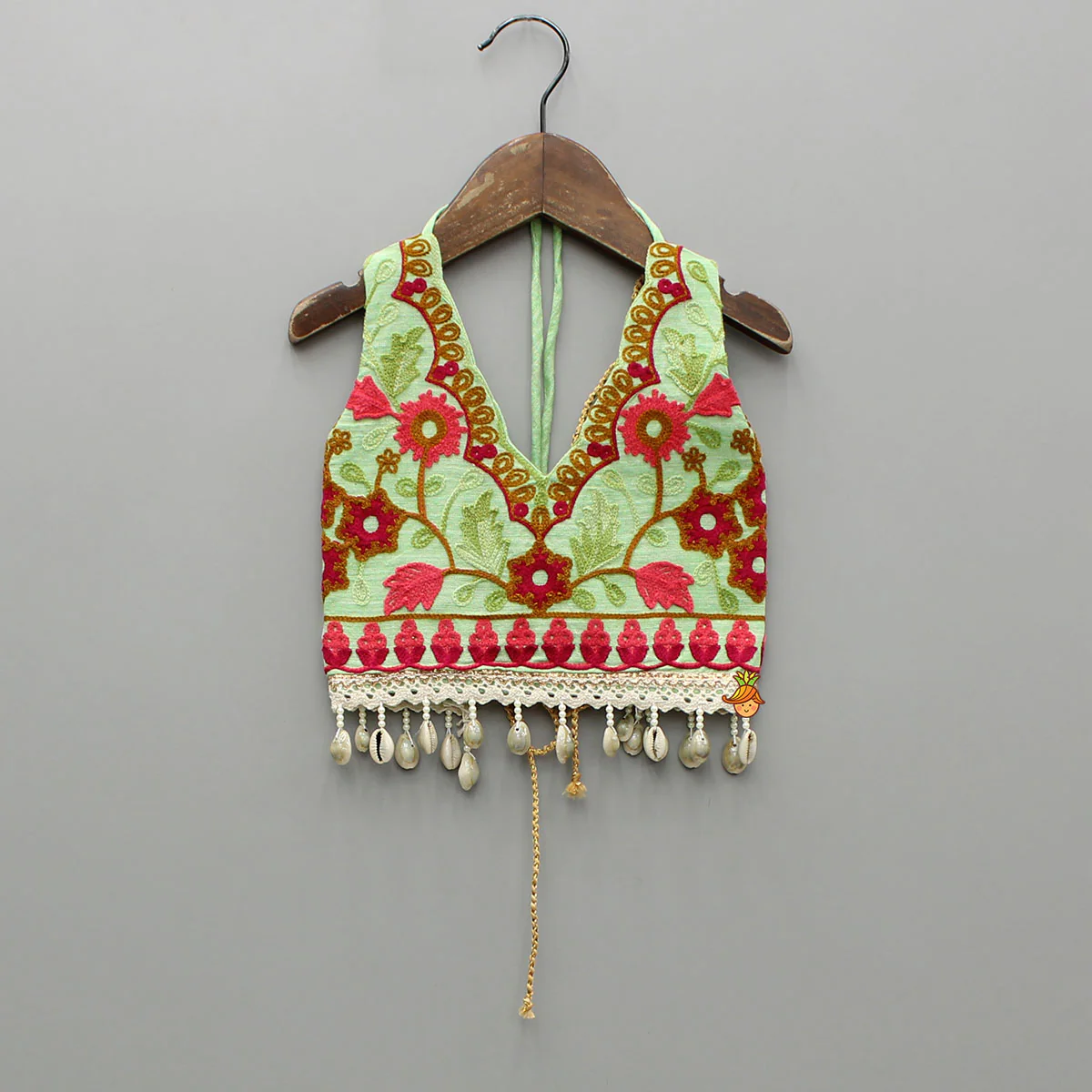 Multicolour Thread Embroidered Top And Printed Lehenga - Image 3