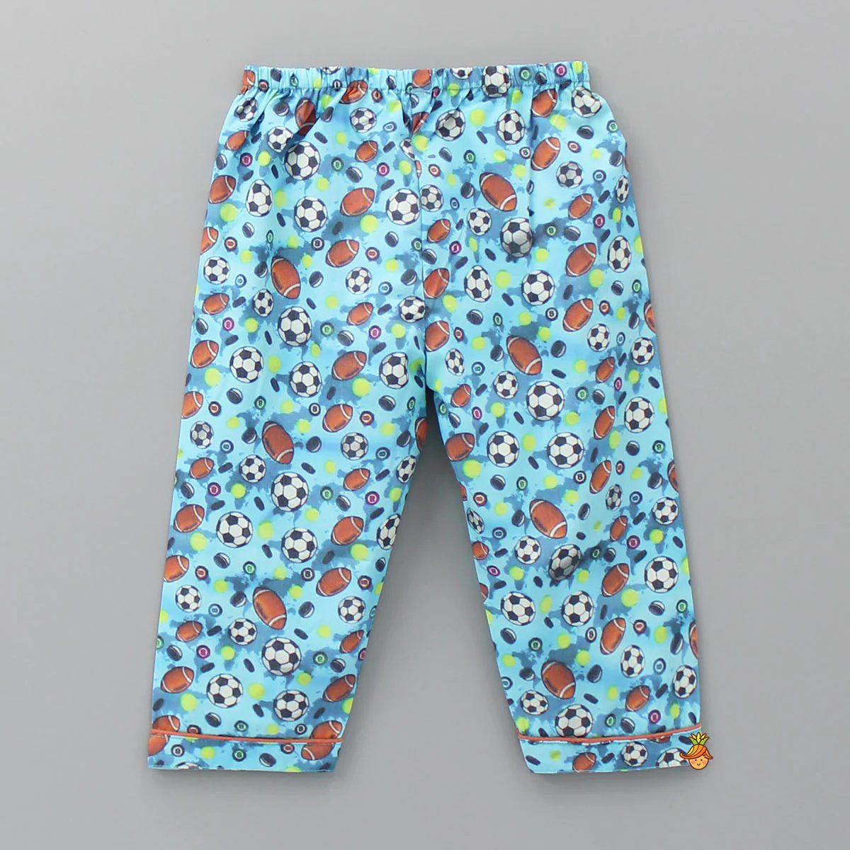 Multicoloured Balls Printed Notch Collar Sleepwear - Image 4