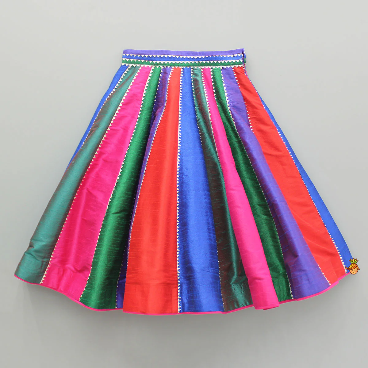 Multicoloured Colour Blocked Top With Lehenga And Dupatta - Image 5