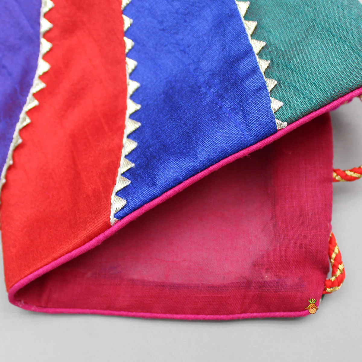 Multicoloured Colour Blocked Top With Lehenga And Dupatta - Image 6