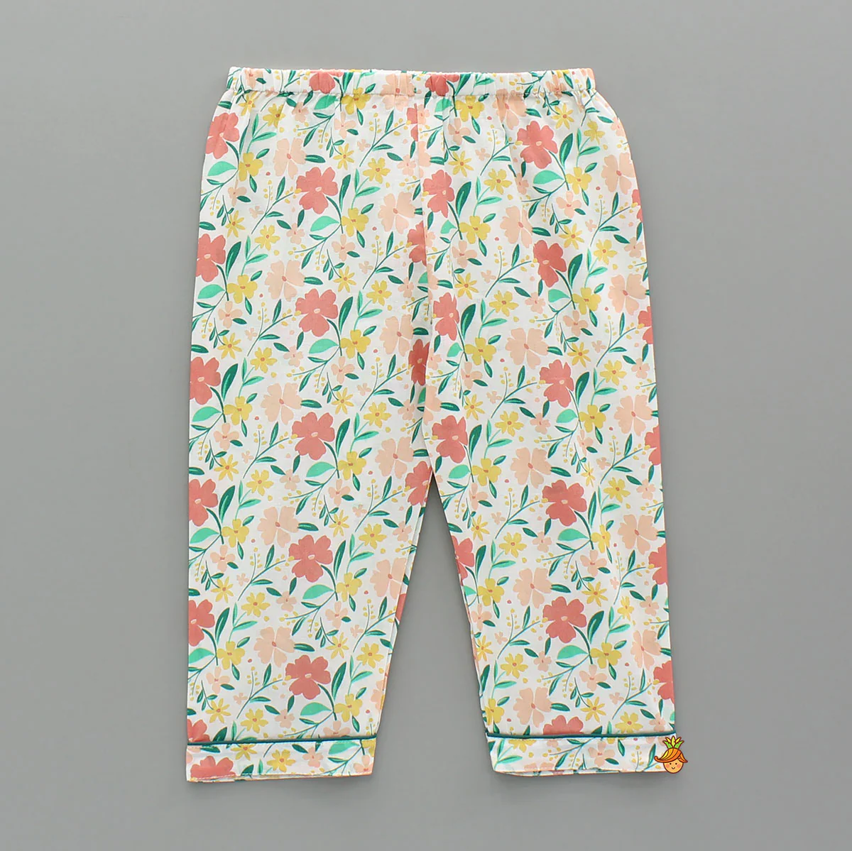 Multicoloured Floral Printed Notch Collar Sleepwear - Image 4