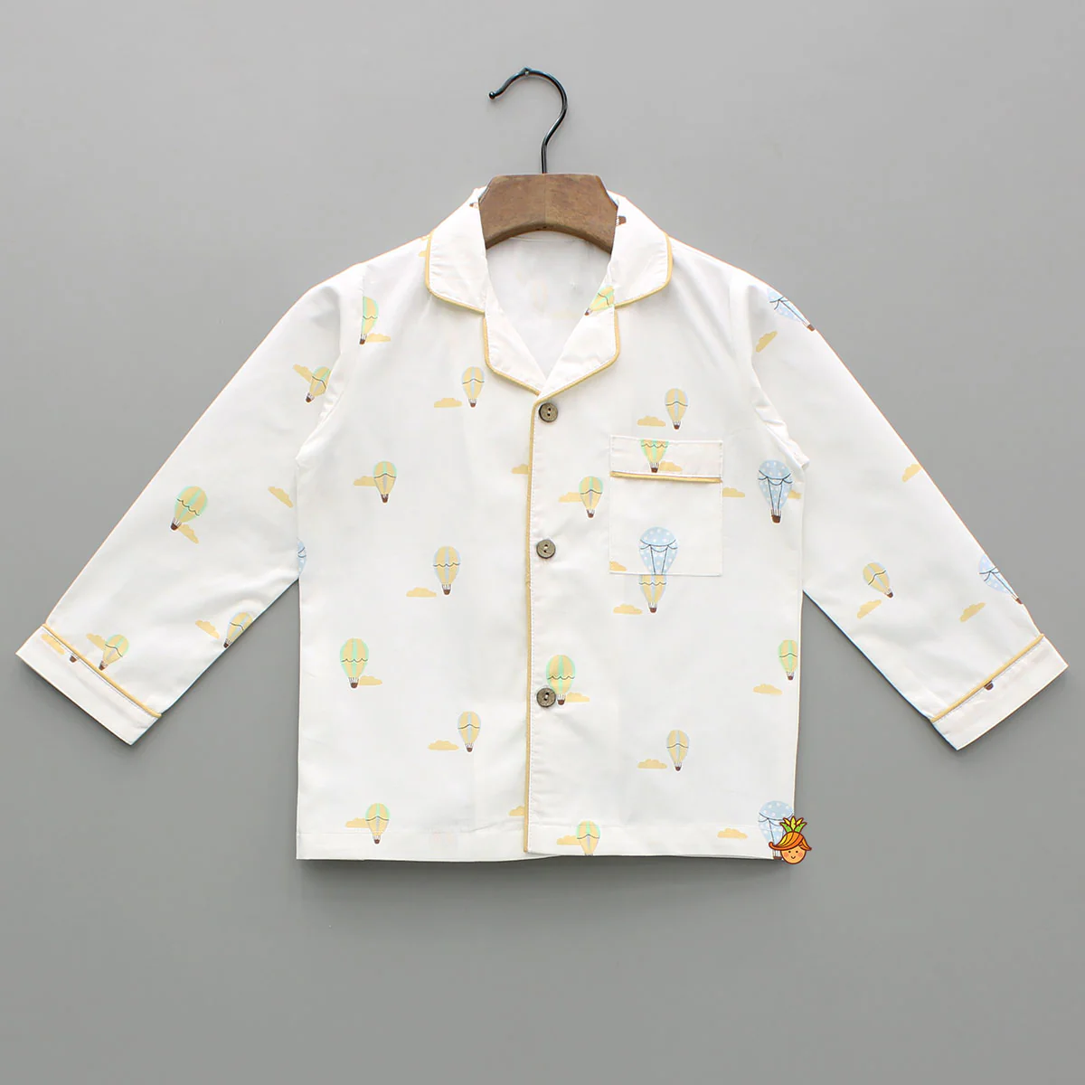 Multicoloured Parachute Printed Notch Collar Sleepwear - Image 3
