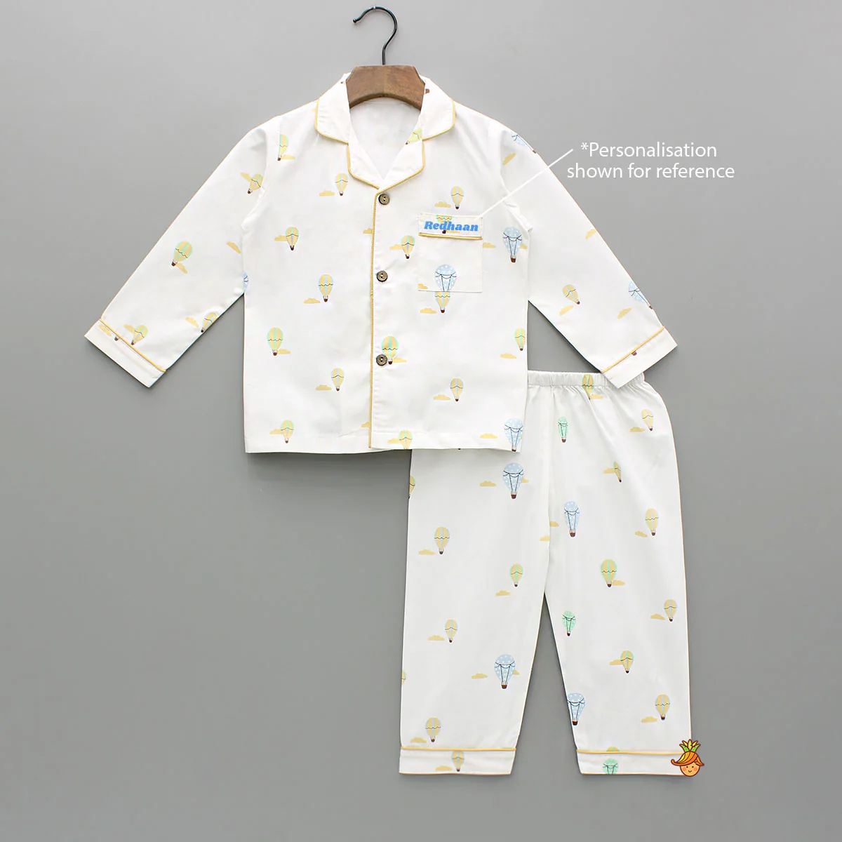 Multicoloured Parachute Printed Notch Collar Sleepwear - Image 6