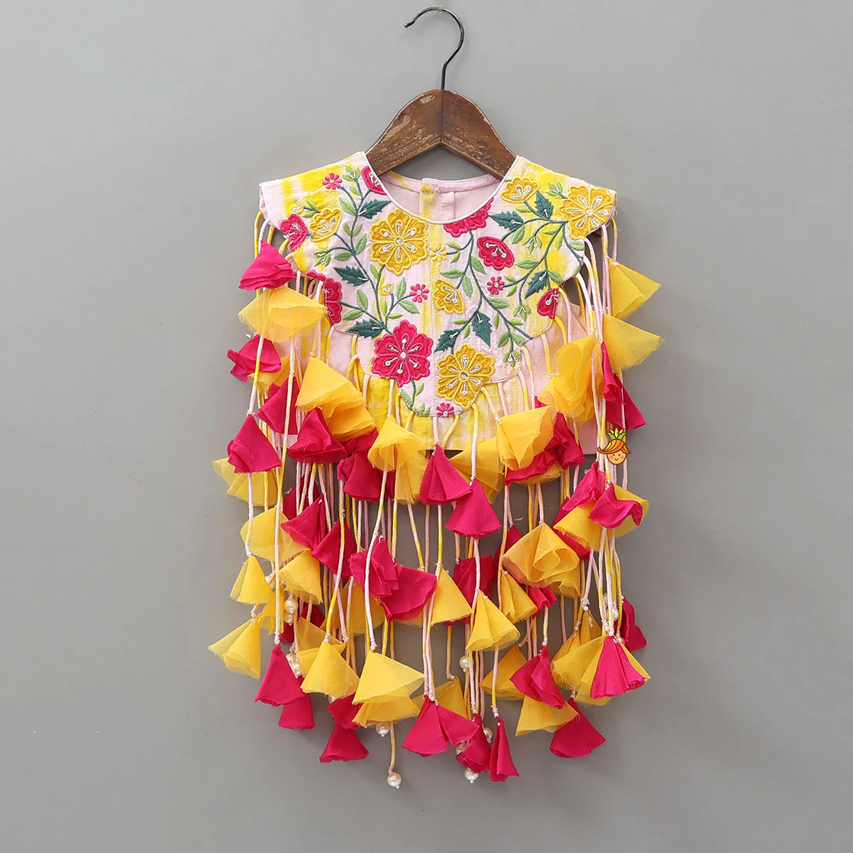 Multiple Hanging Tassel Detail Crop Top And Palazzo - Image 3