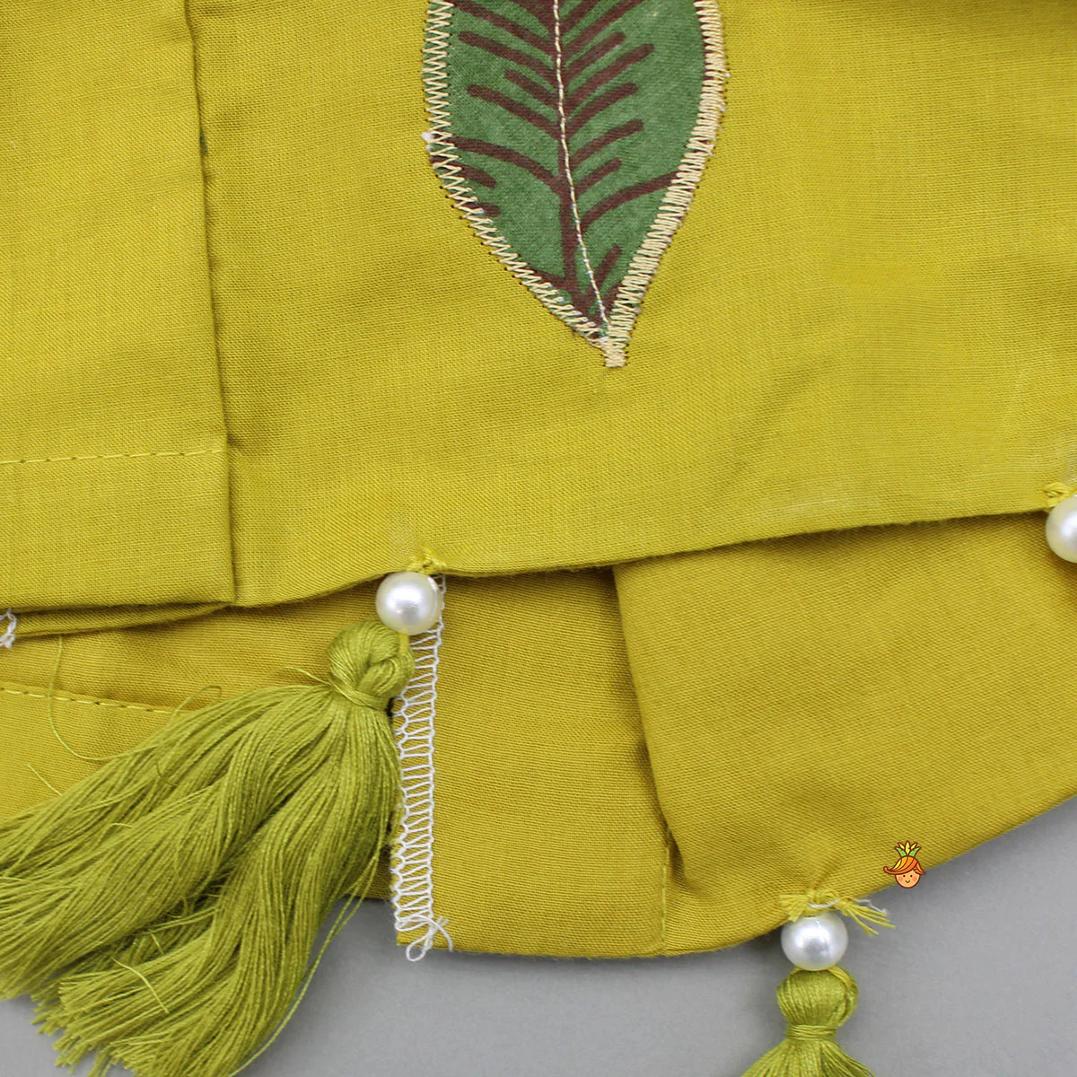 Mustard Yellow Floral Crop Top and Lehenga - Image 5