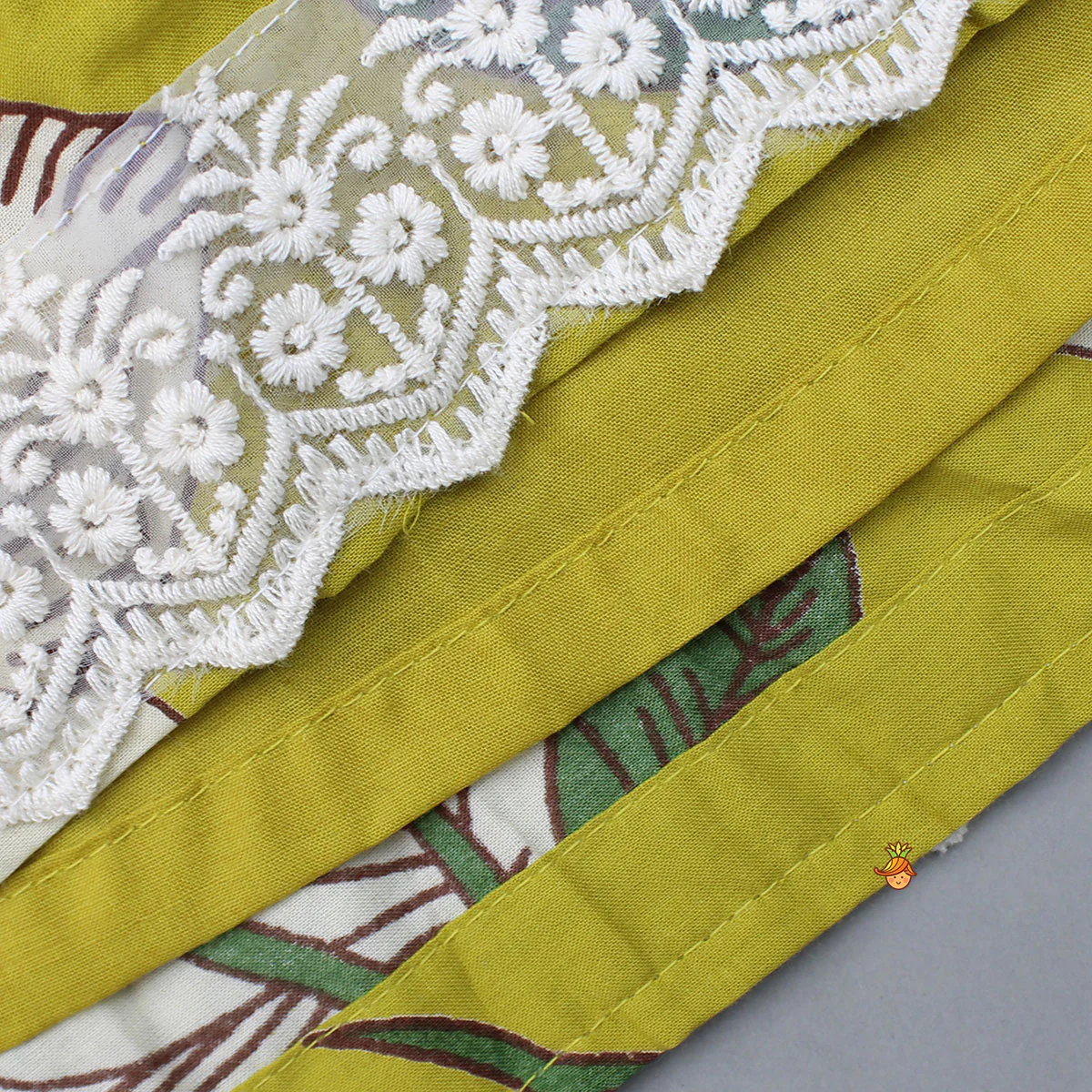 Mustard Yellow Floral Crop Top and Lehenga - Image 6