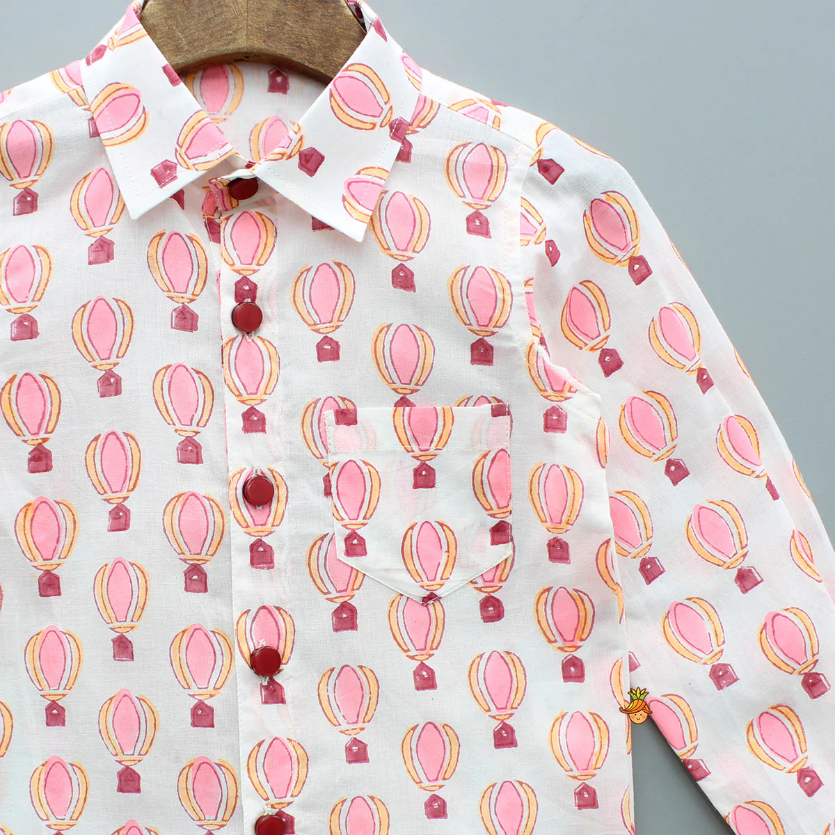 Neon Pink Hot Air Balloon Print Shirt - Image 3