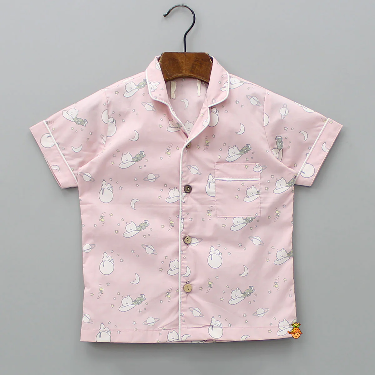 Night Theme Printed Pink Sleepwear - Image 3