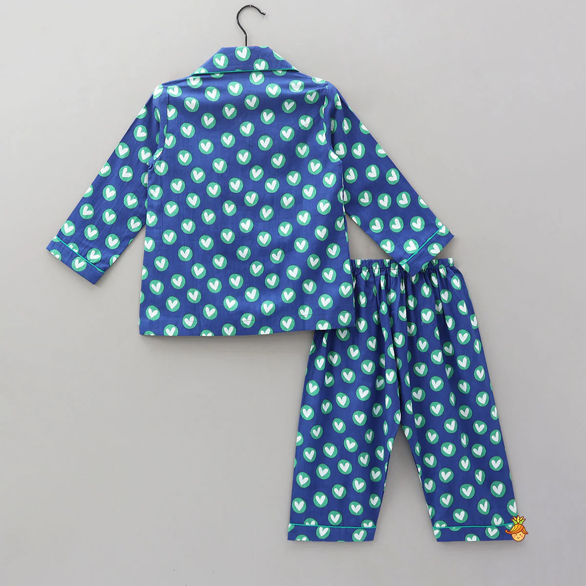 Notch Collar Heart-Printed Sleepwear - Image 2