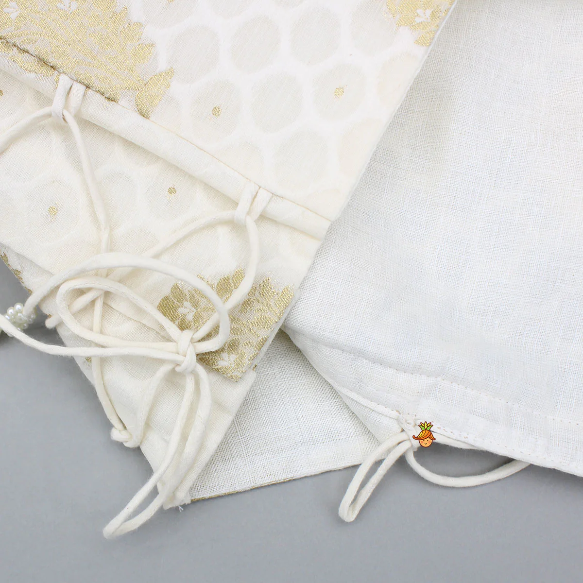 Off White Embroidered Embellished Top And Palazzo - Image 5