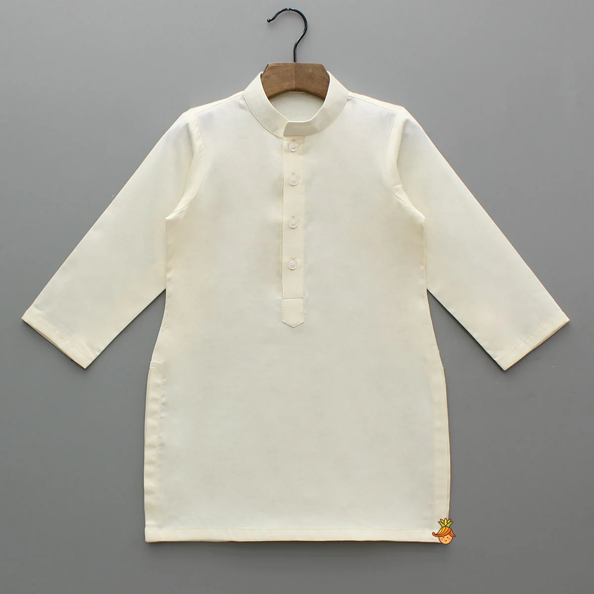 Off White Kurta With Printed Pleated Jacket And Pyjama - Image 4
