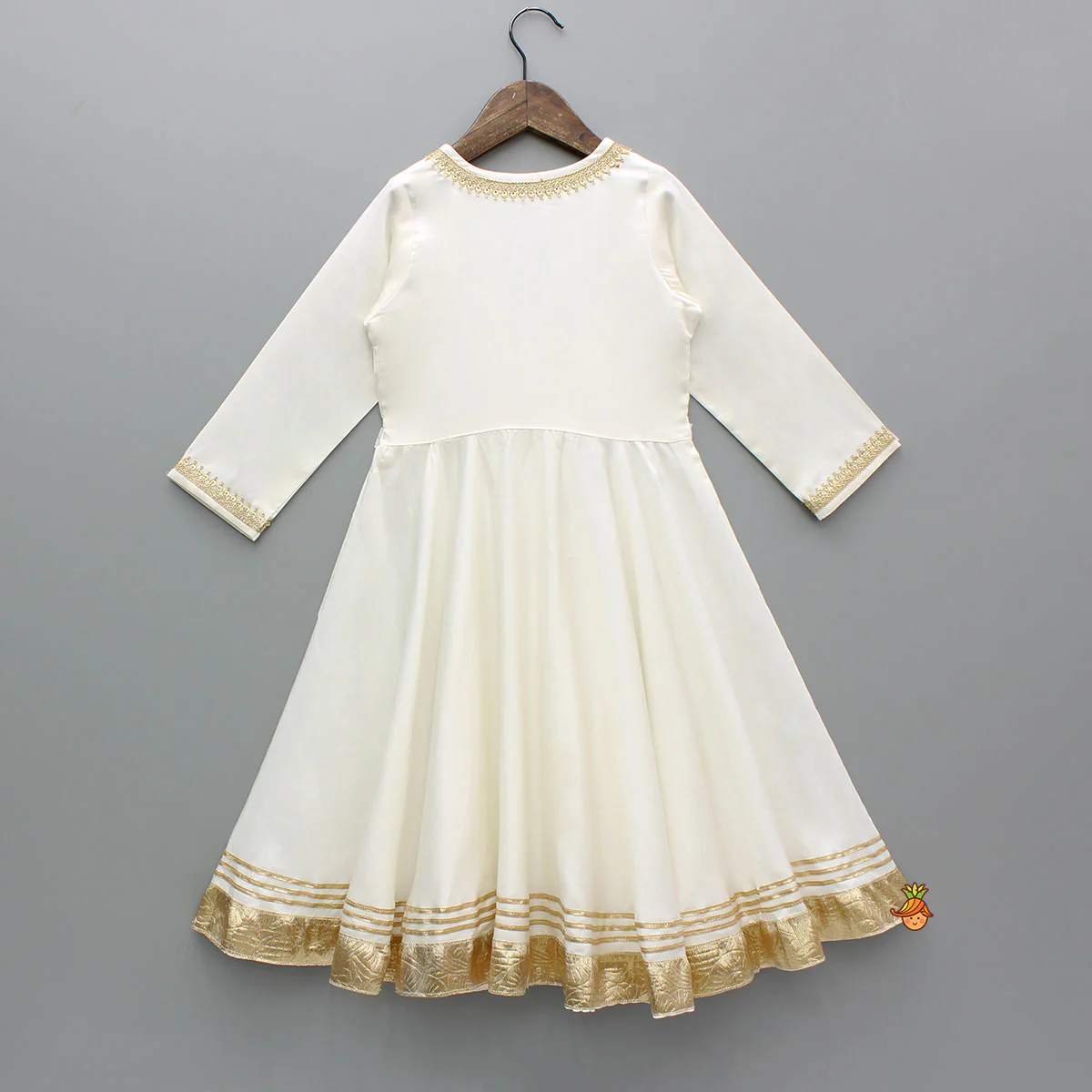 Wrap Style Lace Detailed Anarkali With Dupatta - Image 2