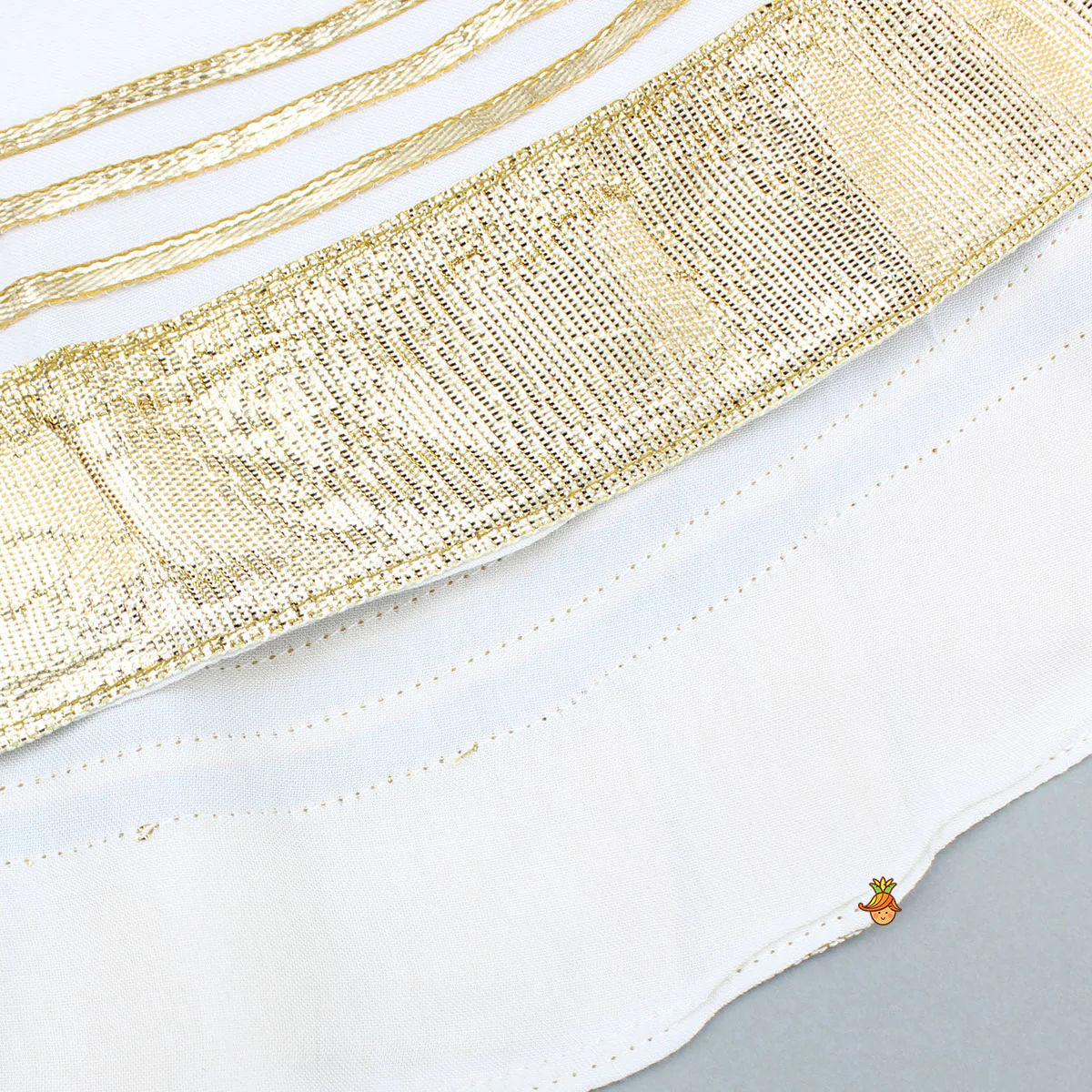 Wrap Style Lace Detailed Anarkali With Dupatta - Image 5