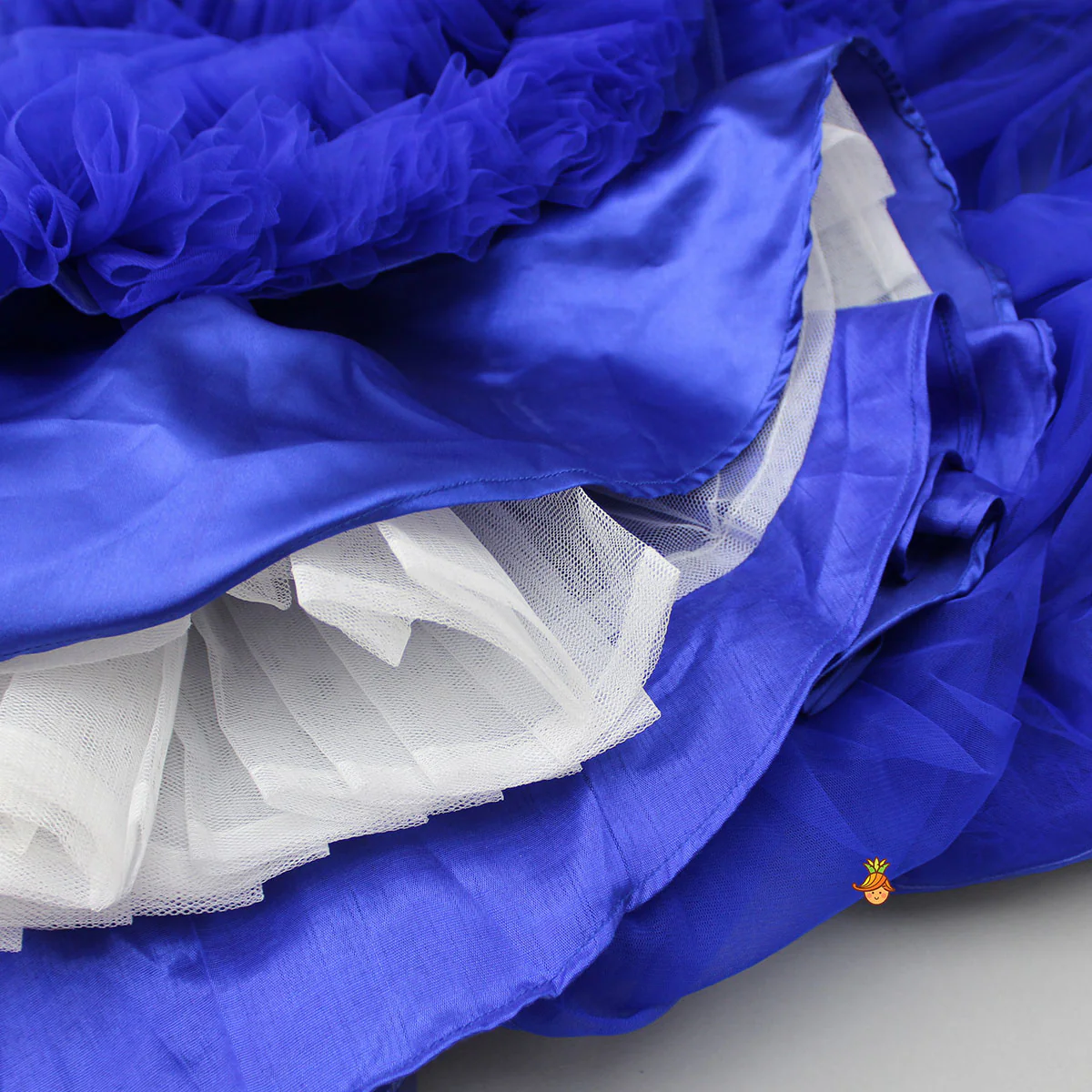 One Shoulder High Low Blue Dress With Matching Head Band And Detachable Bow - Image 5
