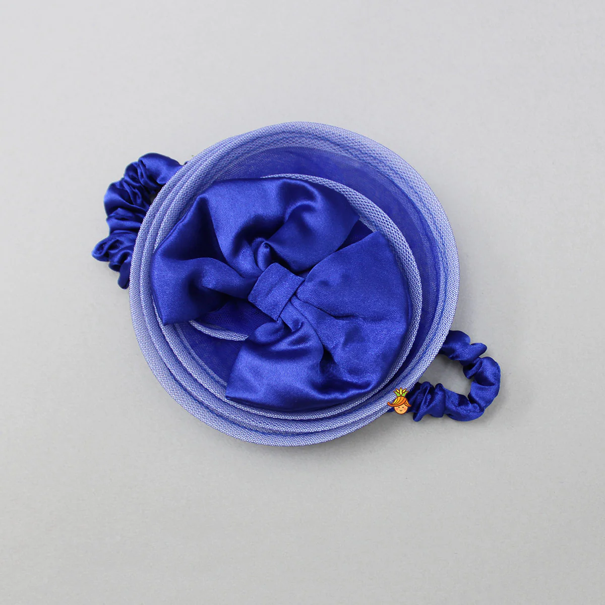 One Shoulder High Low Blue Dress With Matching Head Band And Detachable Bow - Image 6