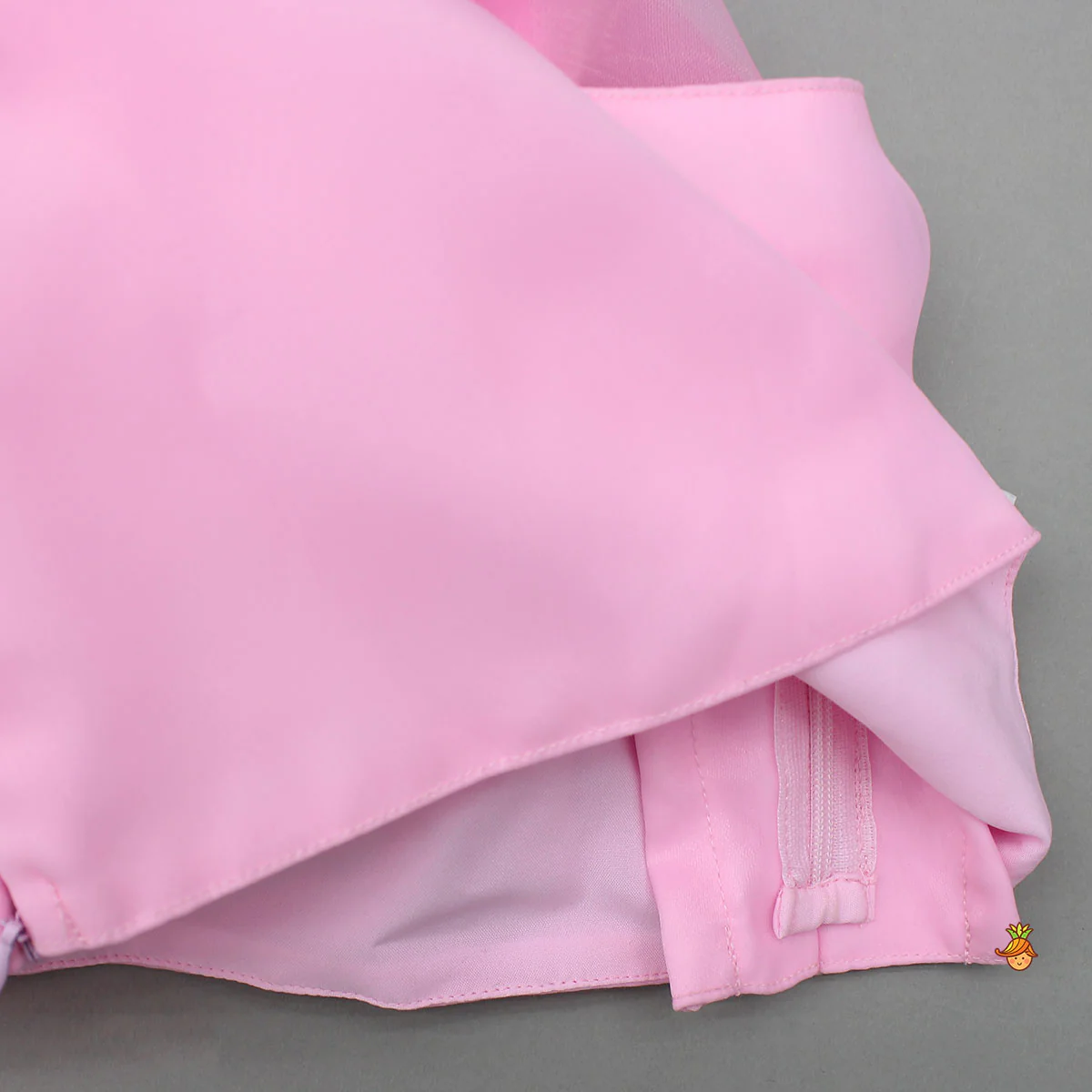 Organza One Shoulder Pink Top And Flower Adorned Flared Lehenga - Image 5