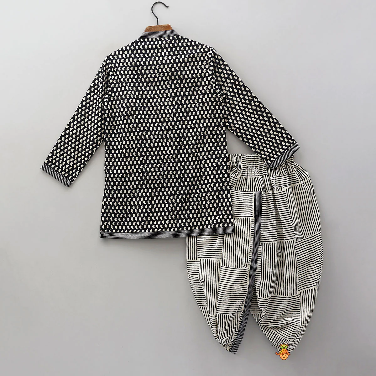Paisley Printed Angrakha Style Kurta With Dhoti - Image 2