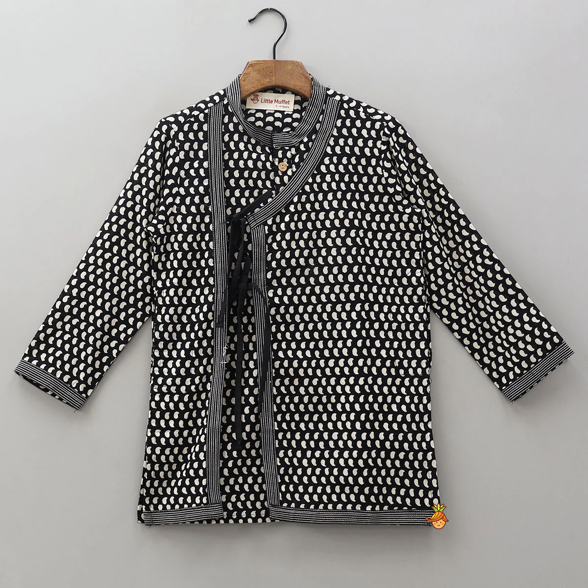 Paisley Printed Angrakha Style Kurta With Dhoti - Image 3