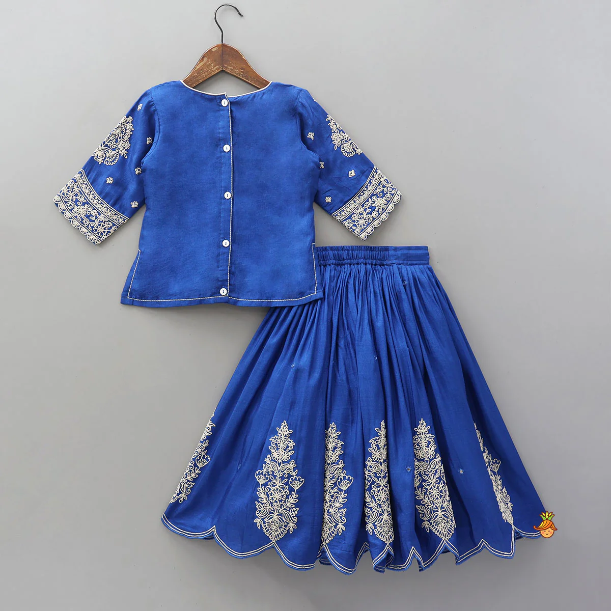 Patch Pocket Detail Stylish Kurti And Lehenga - Image 2