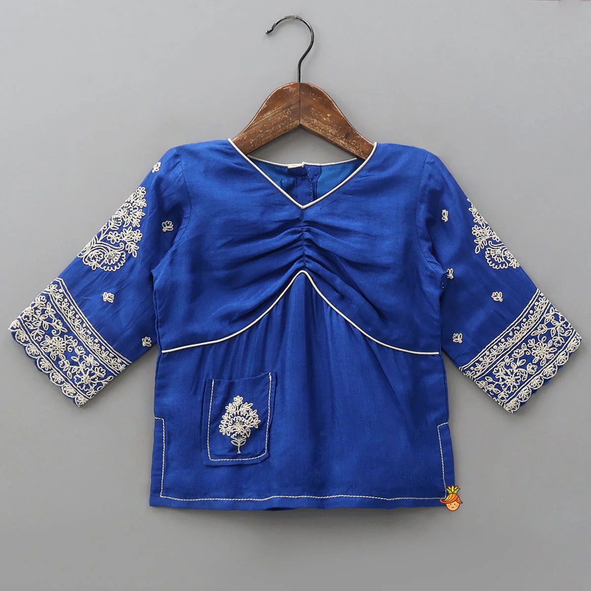 Patch Pocket Detail Stylish Kurti And Lehenga - Image 3