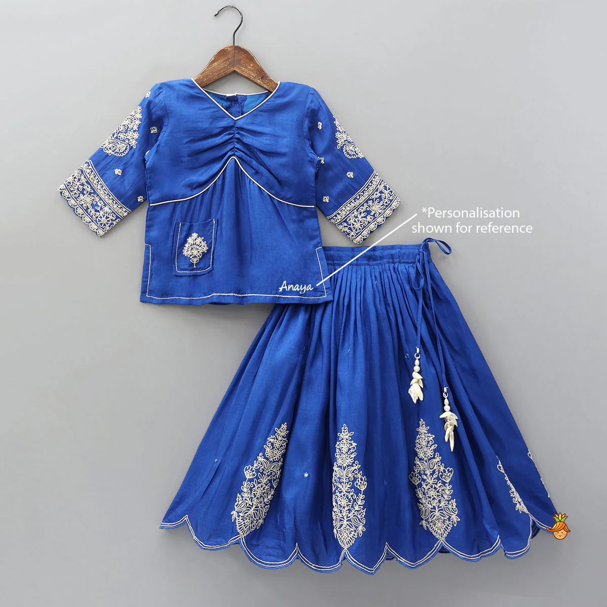 Patch Pocket Detail Stylish Kurti And Lehenga - Image 7