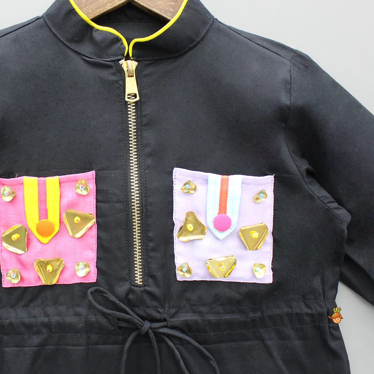 Patch Pocket Detailed Black Dress - Image 3