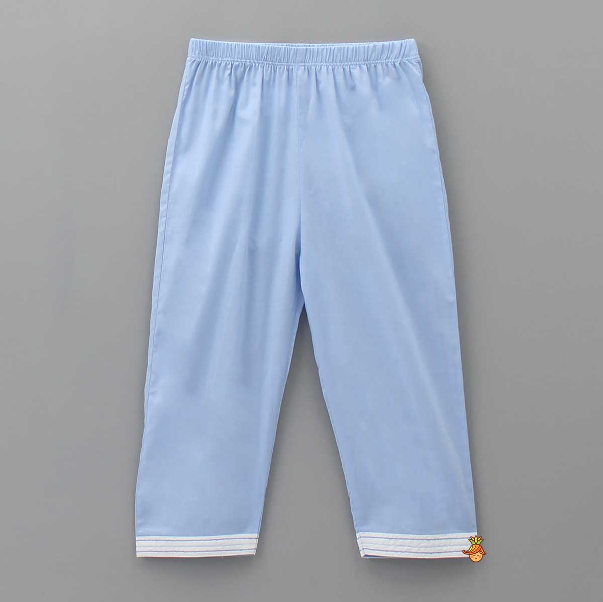 Patch Pocket Detailed Blue Sleepwear - Image 4