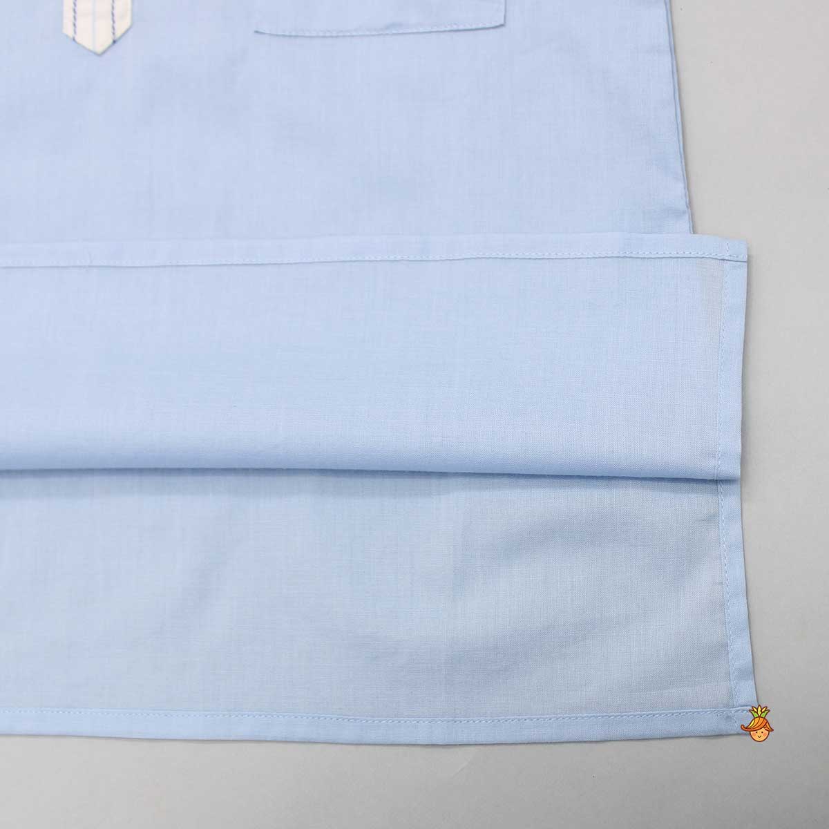 Patch Pocket Detailed Blue Sleepwear - Image 5