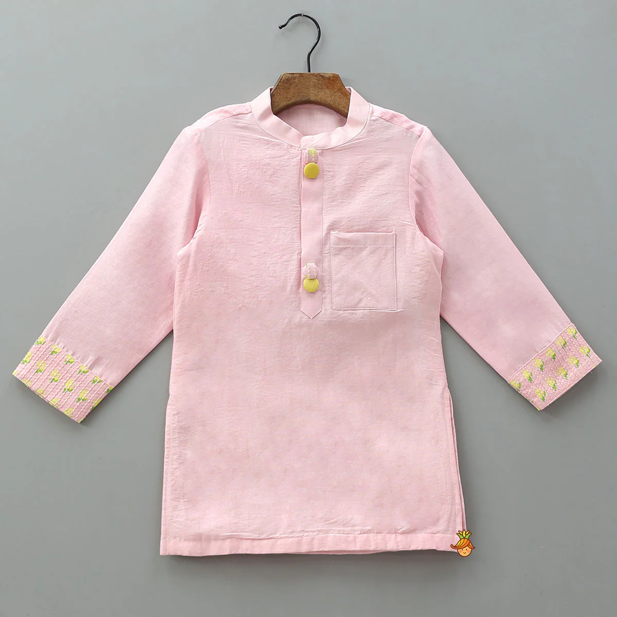 Patch Pocket Kurta With Open Jacket And Pyjama - Image 4