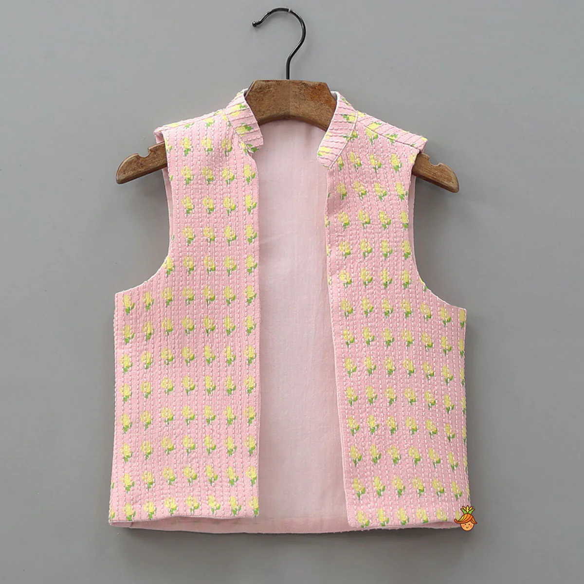 Patch Pocket Kurta With Open Jacket And Pyjama - Image 6