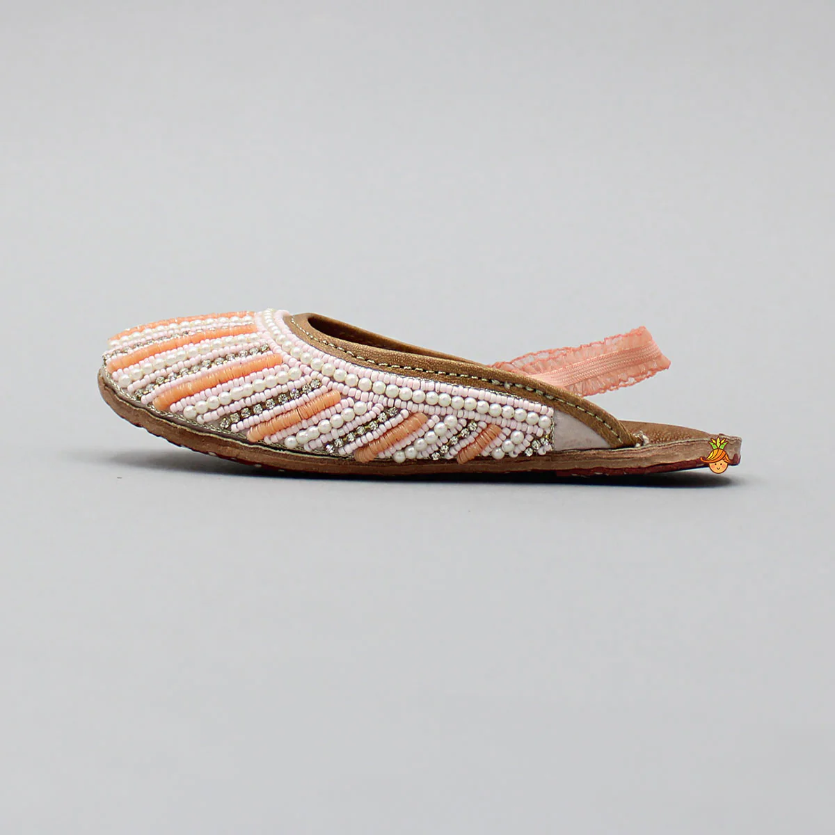 Peach Embroidered Jutti - Image 4