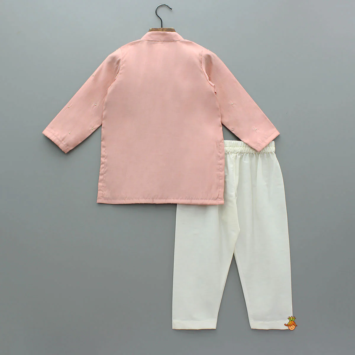 Peach Embroidered Kurta And Pyjama - Image 2